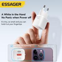 Essager ES-CD31 Accessoires Mobiles Universels Double Port Pd 20W Usb a Type C Wall Phone Gan Fast Charger pour Iphone Samsung