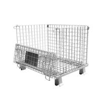 Cages en acier robustes empilables pour entrepôt, cages rigides en maille, cages pliables, palettes métalliques, conteneurs en fil métallique