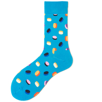 Chaussettes personnalisées créatives pour hommes, formes d'étoiles, cercle, motif cachemire coloré, chaussettes en coton Hamburger, chaussettes mignonnes pour hommes