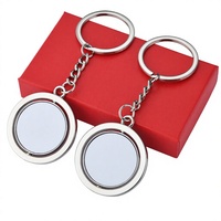 Porte-clés vierge personnalisable avec logo, pendentif métallique rotatif double face, vente en gros pour cadeaux promotionnels, cadeaux d'affaires, commandes en gros