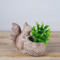 Sculpture d'animal en ciment écologique faite à la main Lianda avec pot de fleurs pour la décoration artistique de la maison et du jardin