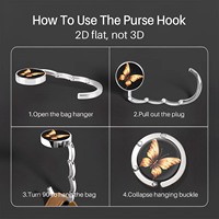 Porte-sac rond pliable créatif avec logo personnalisé, crochet de sac à main portable en métal pour femme, idéal pour les fêtes
