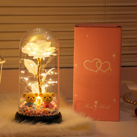 Lampe de nuit moderne minimaliste en acrylique en forme de rose créative, fleur artificielle, fleur préservée, décoration pour la Saint-Valentin