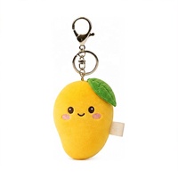 Breloque de sac en peluche en forme de mangue avec logo personnalisé, pendentif porte-clés doux, cadeau en gros