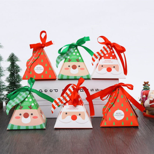 Custom Logo Small Mini Paper Packaging Merry <strong>Christmas</strong> Pyramid Candy Gift <strong>Present</strong> Favour <strong>Box</strong> - Product Image 1