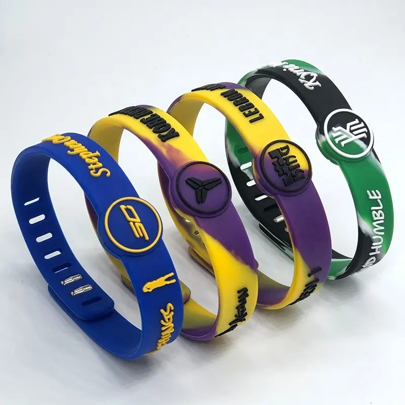 Bracelet en caoutchouc de Sport 3D gaufré Mamba Kobe Bracelet de basket-ball en Silicone réglable bracelets en Silicone pour hommes femmes