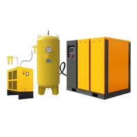 Secador inversor con compresor de tornillo portátil de acero de 30 barras Compresor de aire de bajo ruido de 7.5kw con motor PLC alimentado por gas