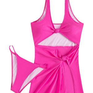 Conjunto de Bikini de Tres Piezas para Mujer, Traje de Baño de Cintura Alta, Marca Outpace de Guangzhou - Product Image 1