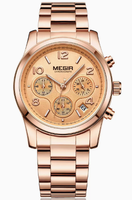 Montre-bracelet pour femme MEGIR 2057, mouvement à quartz, or rose, acier inoxydable, étanche, montre de marque pour femme