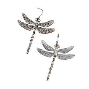 Orecchini pendenti semplici a forma di libellula per donna, orecchini creativi a forma di ali di insetto, gioielli di moda in stile vintage - Product Image 4