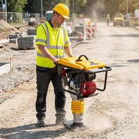 Pilon vibratoire thermique 4,8 kW 13 kN, compacteur de sol portatif pour le remblaiement de fossés