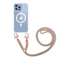 Étui de téléphone transparent antichoc magnétique avec cordon bandoulière et logo personnalisé pour iPhone 17/16/15 Plus/14/13/12 Pro Max/11 en acrylique rigide