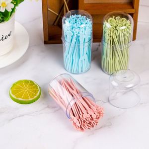 Fourchettes à fruits en plastique jetables avec logo personnalisé imprimé à l'écran, longueur 8,5 cm, boîte de 50 pièces, couverts jetables multicolores, vaisselle de fête - Product Image 3
