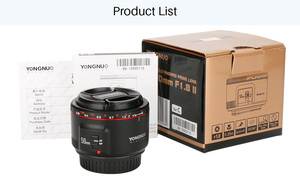 Yongnuo YN50mm F1.8 II tự động lấy nét tiêu chuẩn Ống kính tiêu cự lớn ống kính máy ảnh ống kính 70d 5D2 5D3 600D DSLR tương thích 5D2 5D3 - Product Image 6