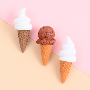 Mini-cabochons plats en résine Kawaii de dessin animé, en forme de crème glacée, pour embellissement de scrapbooking, fournitures de matériel pour coques de téléphone DIY - Product Image 3