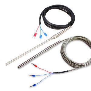 مجس حساس ثيرموكبل مرن من النوع K/J/<span class=keywords><strong>PT100</strong></span> مع أسلاك رصاص معزولة بدرجة حرارة عالية - Product Image 6