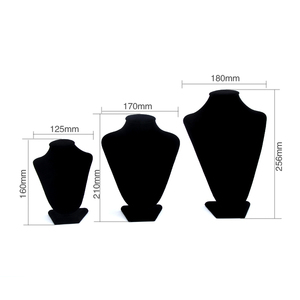 Tùy chỉnh kích thước thực tế đẹp mannequin nửa đầu nữ cao sang trọng thời trang nhung đồ trang sức Giới thiệu vòng cổ đứng hiển thị - Product Image 4