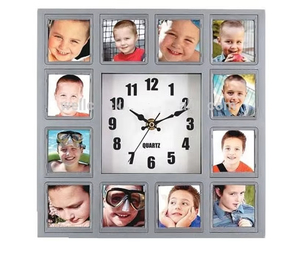 12.5 inch 12 khung ảnh gia đình quà tặng trang trí hoa hình reloj de pared nhựa đồng hồ treo tường - Product Image 4