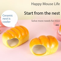 Rumah Keramik Keren untuk Hewan Kecil, Tempat Tidur Hamster, Tempat Persembunyian, Sarang, Rumah Mandi, Gua, Kandang untuk Chinchilla, Hamster, Tikus, Gerbil