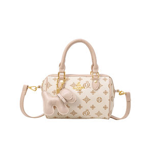 Sac à main Boston à motif géométrique tendance, rivets durables, portable, en PU, sac à main pour femme pour un usage quotidien. - Product Image 5