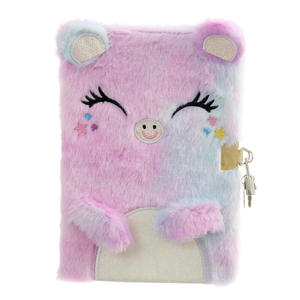 Carnet de notes en peluche avec cadenas en forme de chat de dessin animé - Cadeau pour les petites princesses, les étudiantes, modèle BZ22 - Product Image 6