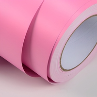 Film vinyle rose en rouleau avec support en treillis, adhésif PVC à décollement facile pour projets d'artisanat, de lettrage et de signalétique
