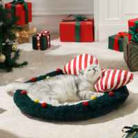 Nouveau design nid pour animaux de compagnie luxe forme de coeur confortable chat chien maison nouvelles vacances noël chat lit lit pour animaux de compagnie
