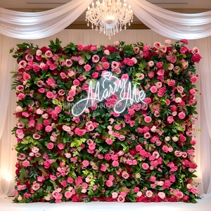 Décorations de mariage artificielles pour l'intérieur et l'extérieur, murs de fleurs artificielles roses et blanches pour décorations de mariage - Product Image 3