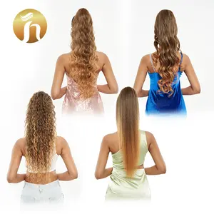 Julianna 20 28 32 36 Inches Kanekalon Wholesale Drawstring Synthetic Hair Ponytail Extension Hairpiece