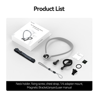 Support magnétique pour téléphone et caméra d'action TELESIN, 2-en-1, détachable, réglable, universel, noir/gris, support en silicone