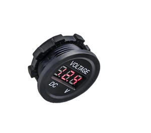 Voltmètre numérique rond étanche IP67 12/24V DC pour bateaux, motos et voitures marines - Product Image 1