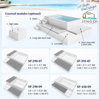 Maßgefertigtes Modernes Outdoor-Familien-Gartensofa Rechteckiger Fiberglas-Loungesessel für Freizeit und Entspannung im Oberirdischen Schwimmbad