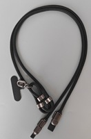 Cable de Carga Rápida 4 en 1 Tipo C, Cable USB con Correa Ajustable para Colgar, Cordón Antirrobo para Teléfono, Cables de Datos Trenzados Resistentes