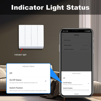 Interruptor de Luz Inteligente WiFi Tuya, Interruptor de Pared con Botón, 1/2/3/4 Canales, Compatible con Alexa y Google Home