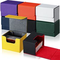 Boîte de rangement pour cartes MIO Commander en cuir PU, capacité 100+ cartes, pour les joueurs de jeux de cartes TCG