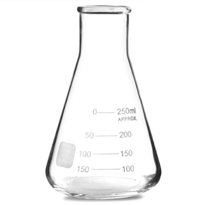 Frasco Erlenmeyer Cónico de 250 ml, de Vidrio Borosilicato 3.3, Cuello Ancho, Volumétrico, para Laboratorio - Product Image 3
