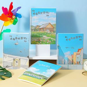 Semplificato B5 bobina spessa artistico e fresco linea orizzontale cancelleria studente universitario libro <span class=keywords><strong>per</strong></span> i compiti - Product Image 2