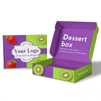 Kraft golfkartonnen dessertdoos met aangepast logo - voor bakkerijverpakkingen, milieuvriendelijke golfkartonnen taartdoos, aangepaste logo papieren dozen