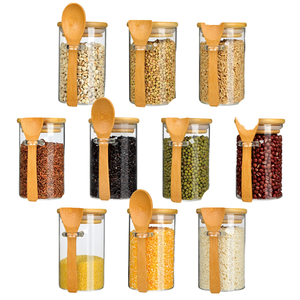 Venta al por Mayor de Frascos de Vidrio Proins con Tapa Hermética y Cuchara, Recipientes para Almacenamiento de Alimentos en la Cocina para Harina, Azúcar y Dulces - Product Image 4