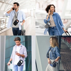 TPW104 Custom Oxford Cloth Zip Bifold <span class=keywords><strong>Document</strong></span> Sleeve Versátil RFID Blocking Travel Passport Holder con correa ajustable - Product Image 6