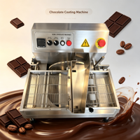Machine d'enrobage automatique pour chocolat, bonbons, guimauves, nougats, gaufrettes, biscuits et confiseries, en acier inoxydable 304 de qualité alimentaire