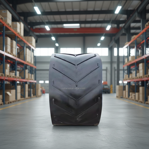 Open V-vormige kantelende schuine chevron transportband met paddle-profiel visgraatgetande transportband - Product Image 2