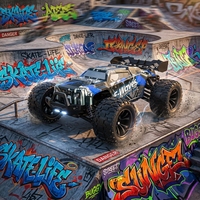 HBAOCH Voiture RC Électrique Brossée 1/14 2.4G 4 Canaux Entièrement Proportionnelle Haute Vitesse Camion Jouet 4x4 Tout-Terrain Max 28KM/H RTR