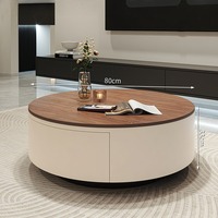 Meuble TV de Luxe Haut de Gamme, Ensemble Meuble TV et Table Basse Moderne pour Salon avec Rangement