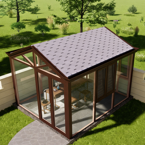 Muebles de Lujo Modernos para Invernadero, para Disfrutar del Sol en un Solárium de Vidrio con Techo Triangular - Product Image 4