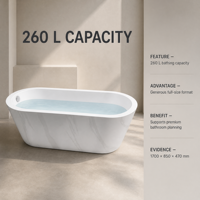 Baignoire autoportante portable en surface solide de style européen pour intérieur