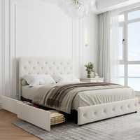 Cadre de lit de luxe moderne réglable et rembourré sur mesure, taille Queen ou King, de haute qualité