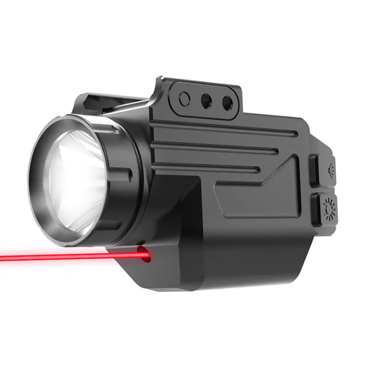Lâmpada tática de alumínio para caça, mira laser com ponto vermelho e lanterna tática, mira com ponto vermelho