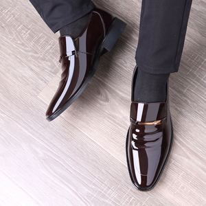 Chaussures habillées en cuir verni brillant pour hommes grandes tailles, à enfiler, plates, respirantes, pour affaires, décontractées, formelles, mariage, hiver - Product Image 5