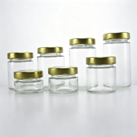 Pot en verre ergonomique à parois droites de 156 ml (5 oz) avec bouchon à vis pour aliments, sauces gourmandes, confitures, et nids d'oiseaux